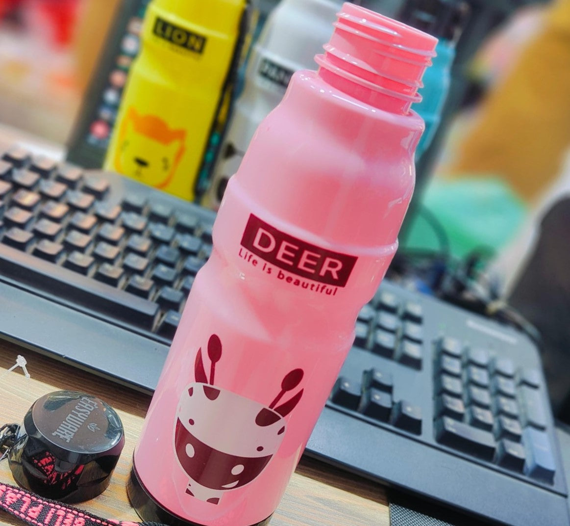 Cute Animal Kids Water Bottle, 500ml Sports Bottle with Strap, BPA-Free, Portable for School, Cycling, Hiking, and Camping
