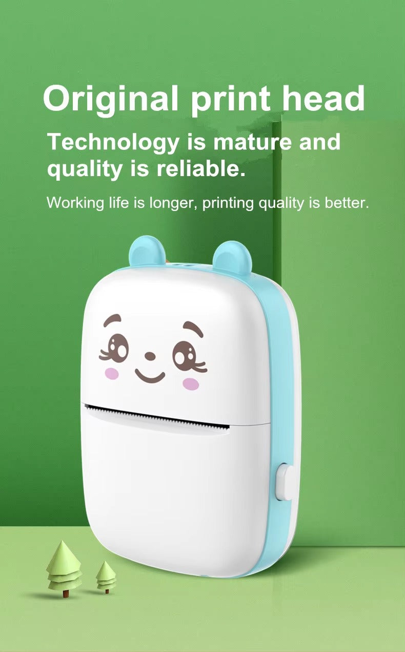 Portable Mini Bluetooth Thermal Printer for Android & iOS – Wireless Mobile Photo Printer with Paper Rolls, 203dpi High Resolution