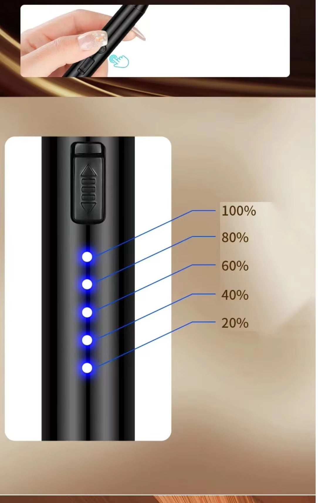 Modern Windproof Rechargeable USB Electric Arc Lighter