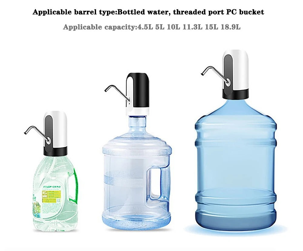 USB Rechargeable Electric Water Dispenser Pump – Portable Automatic Drinking Water Bottle Pump with Stainless Steel & Silicone Tube for Home, Office, Outdoor Use