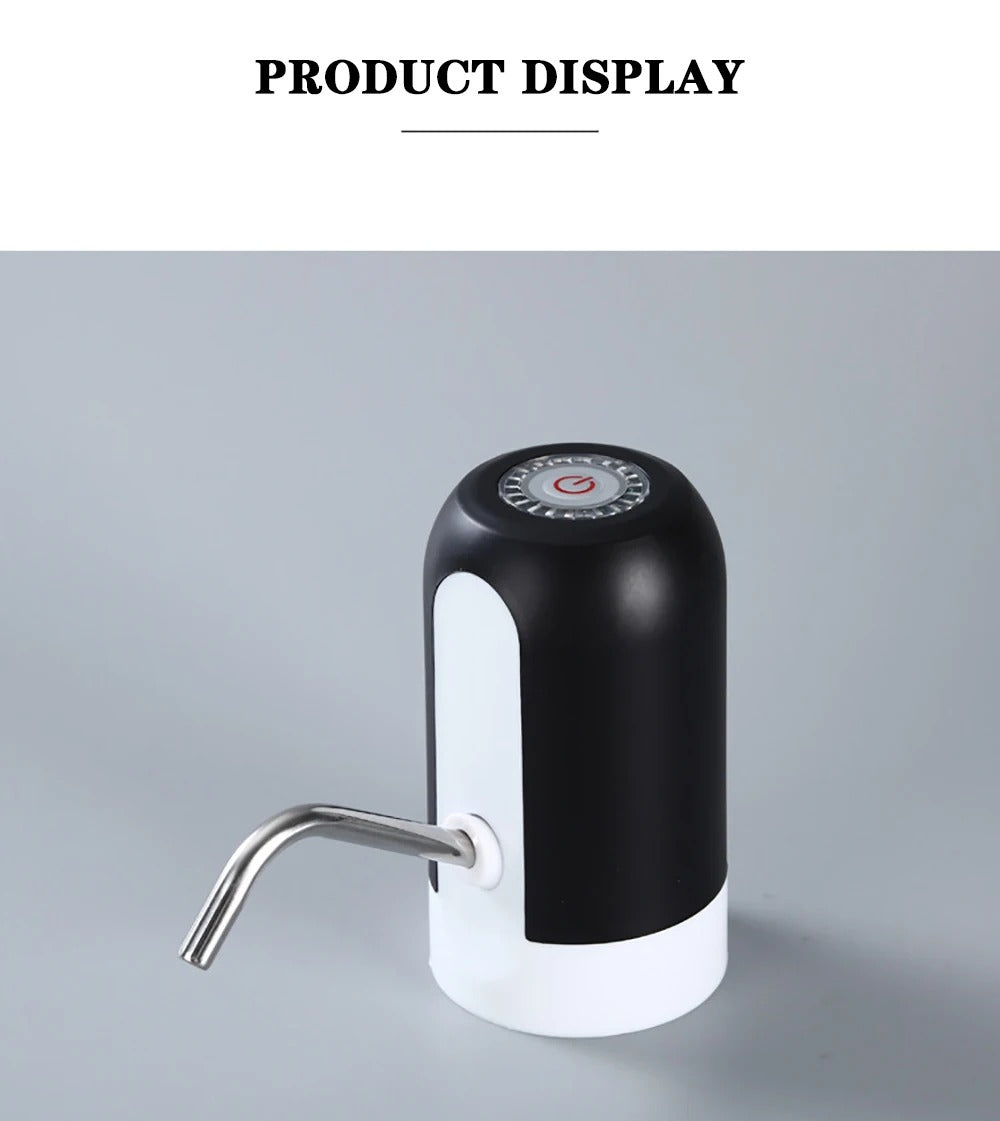 USB Rechargeable Electric Water Dispenser Pump – Portable Automatic Drinking Water Bottle Pump with Stainless Steel & Silicone Tube for Home, Office, Outdoor Use