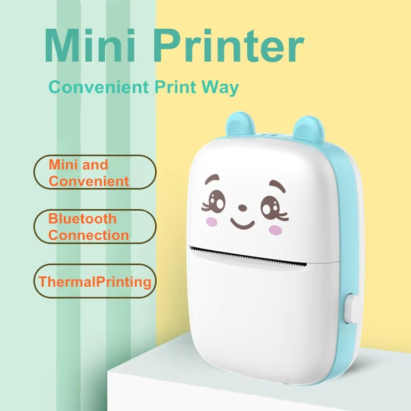 Portable Mini Bluetooth Thermal Printer for Android & iOS – Wireless Mobile Photo Printer with Paper Rolls, 203dpi High Resolution
