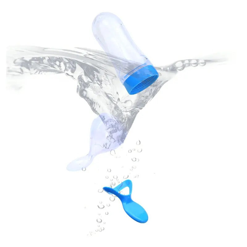 Safe & Durable Silicone Baby Feeding Bottle with Spoon, 90ml Milk Feeding Bottle