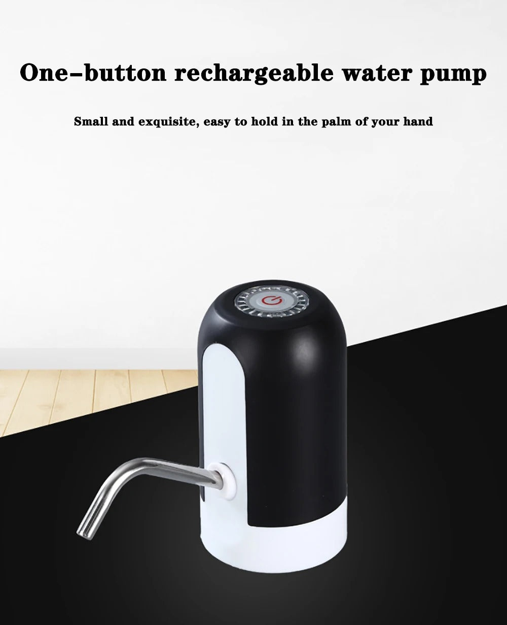 USB Rechargeable Electric Water Dispenser Pump – Portable Automatic Drinking Water Bottle Pump with Stainless Steel & Silicone Tube for Home, Office, Outdoor Use