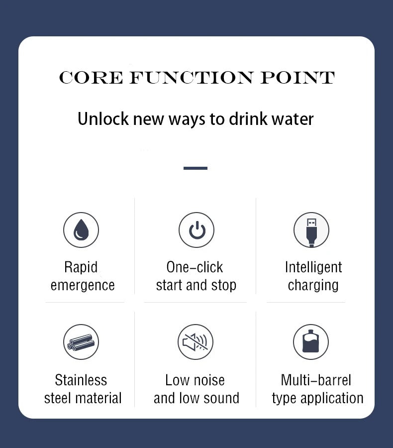 USB Rechargeable Electric Water Dispenser Pump – Portable Automatic Drinking Water Bottle Pump with Stainless Steel & Silicone Tube for Home, Office, Outdoor Use