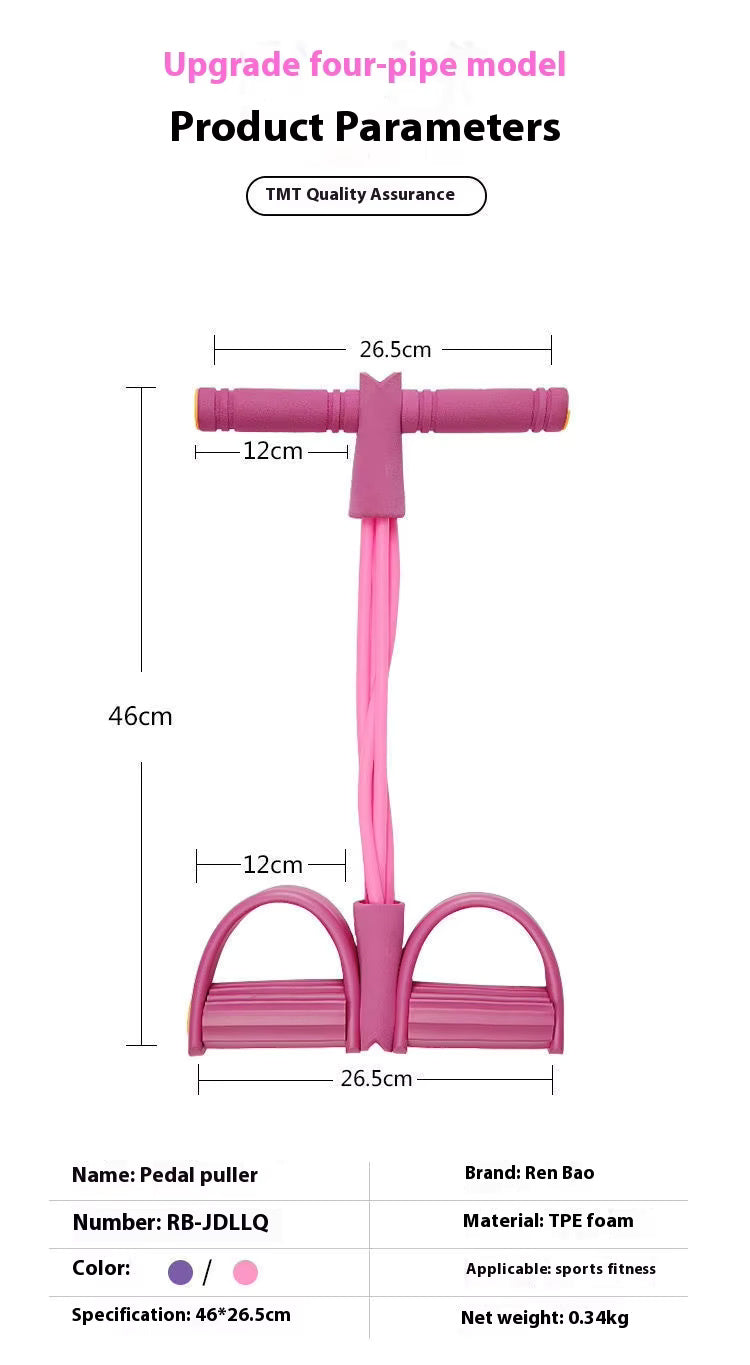 Multifunction Resistance Bands with Pedal Puller – Full-Body Workout, Home Gym Fitness Equipment, Elastic Exercise Rope for Weight Loss & Strength Training