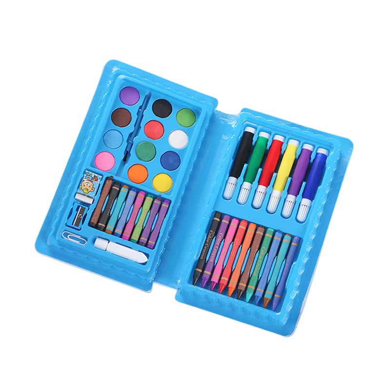 42-Piece Kids' Art Set | Watercolor Pens, Crayons & Colored Pencils