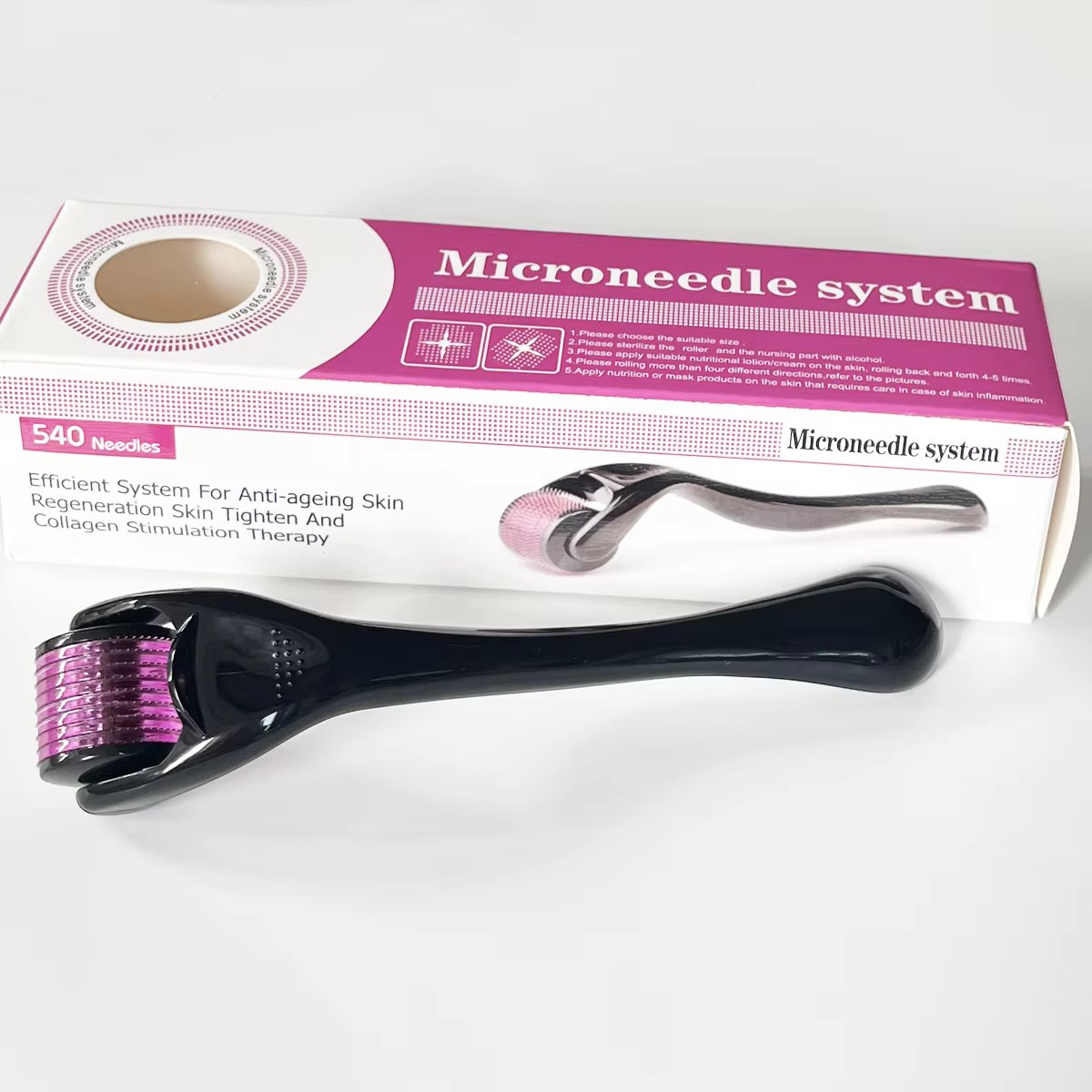 540 Derma Roller Micro Needle for Hair Growth & Beard Growth – Skin Care Tool for Acne Scars, Wrinkle Removal, Stretch Marks, and Facial Rejuvenation – Titanium Microneedling Roller for Men & Women