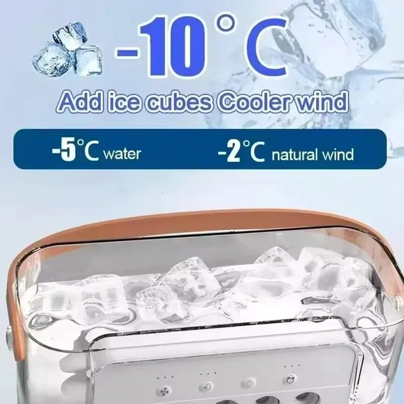 3-in-1 Portable Air Cooler Fan – Mini USB Humidifier, Desktop Air Conditioner with 7-Color Night Light for Home & Office