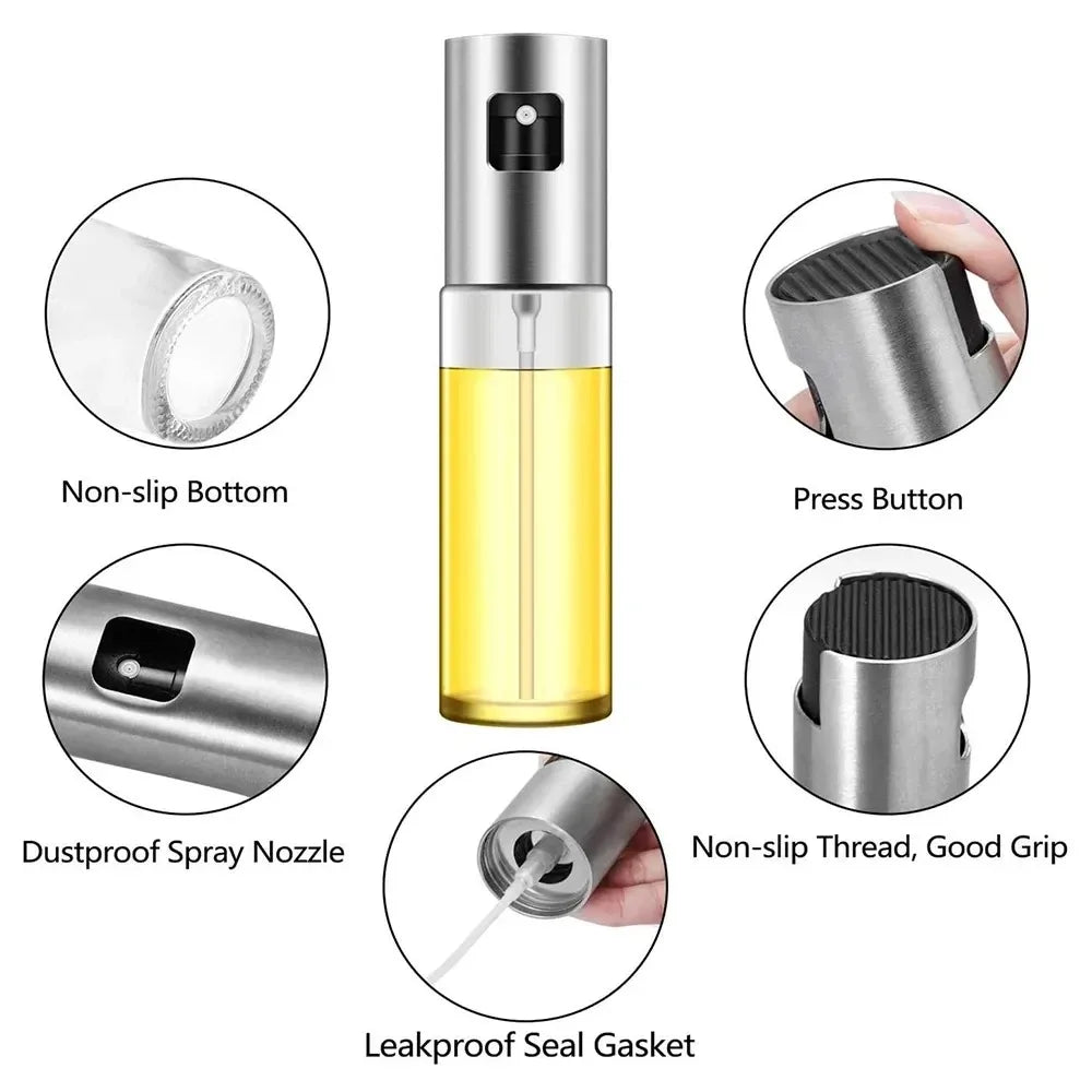Glass Oil Spray Bottle for Cooking – 100ml Olive Oil Sprayer Mister for BBQ, Grilling, Baking & Roasting