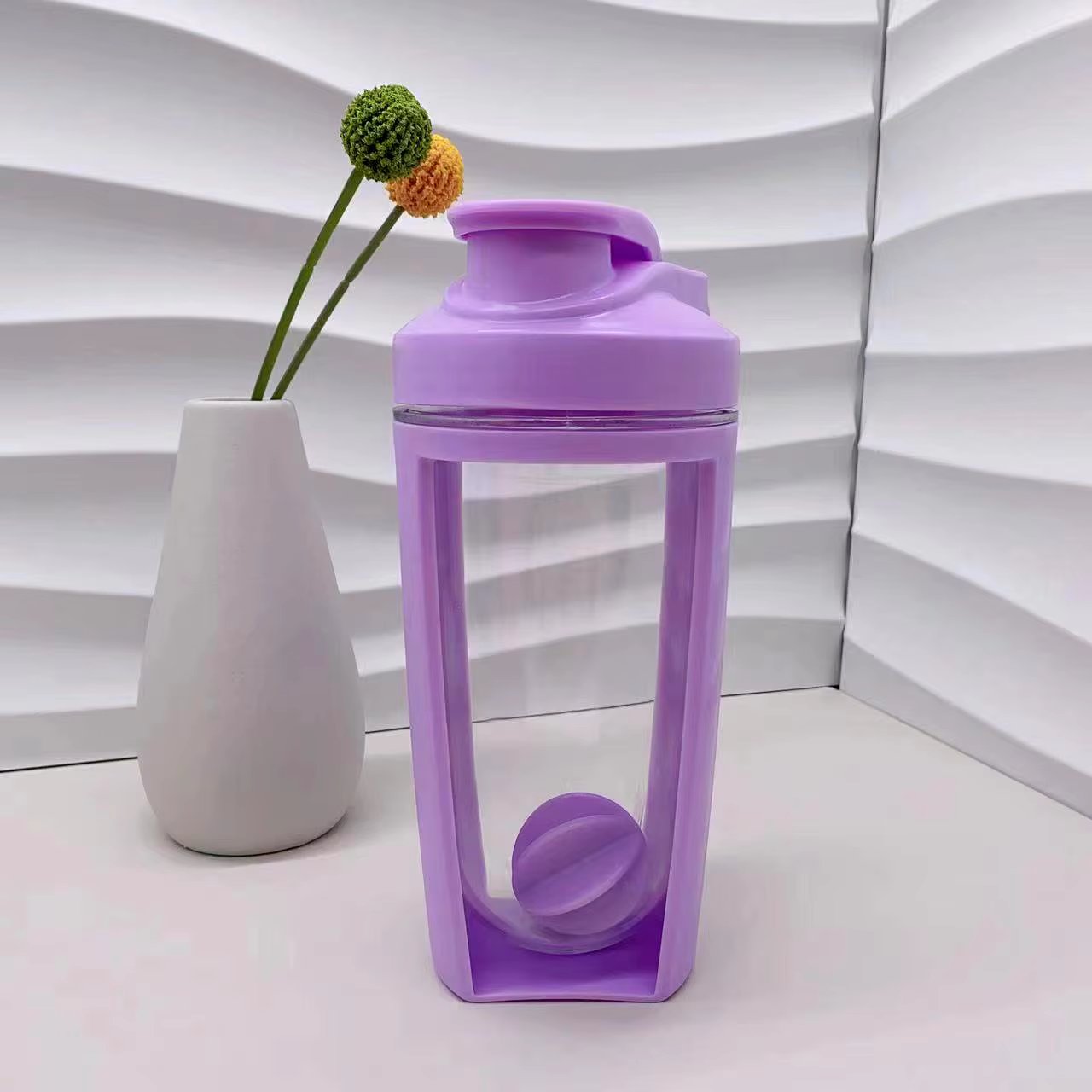 500ML Sports Protein Shaker Bottle, Leak-Proof Outdoor Travel Juice Cup