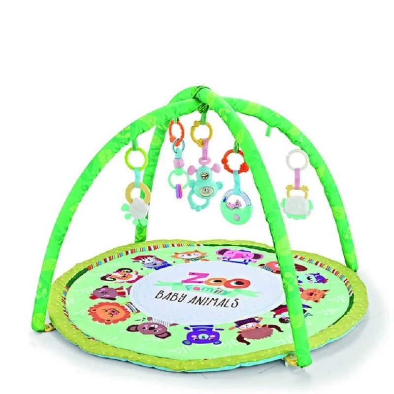 Baby Play Mat with Fitness Frame - Portable Infant Crawling Mat with Hanging Rattle Toys - Educational Activity Gym for Newborns - Ideal Baby Gift
