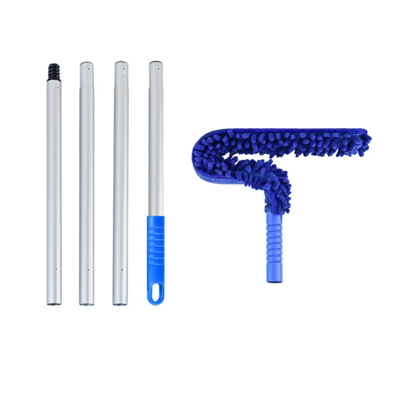 Cross-Border Temu Household Extendable Feather Duster – Lint-Free, Retractable & Curved Chenille Dust Sweeper | High Reach, Ceiling Fan, and Microfiber Brush Dust Cleaner