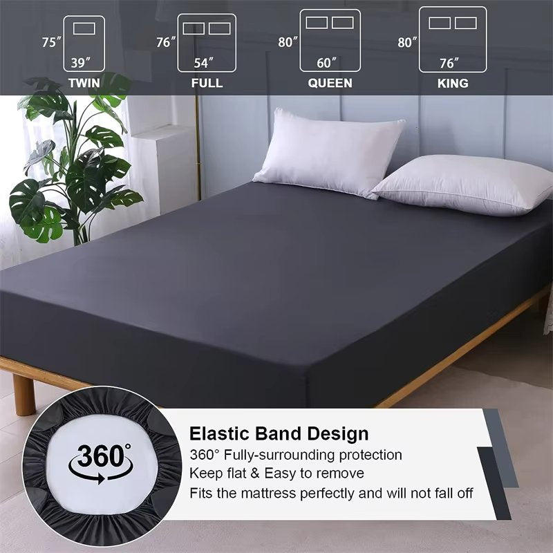 Waterproof Fitted Mattress Protector, Elastic Band, King Size