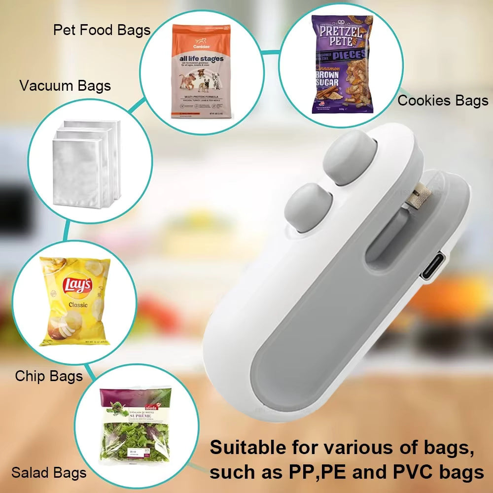 Rechargeable Mini Heat Sealer – Portable Food Bag Sealing Machine for Snacks & Storage