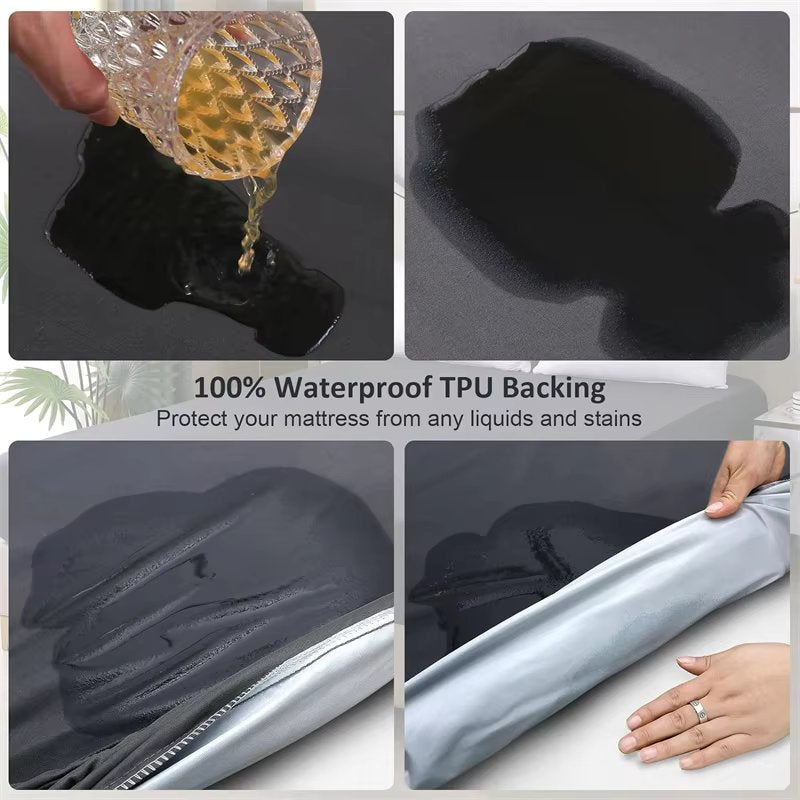 Waterproof Fitted Mattress Protector, Elastic Band, King Size