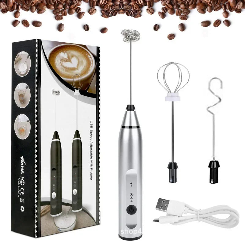 USB Rechargeable Electric Milk Frother – 3-Speed Handheld Coffee & Egg Beater, Portable Stainless Steel Mixer for Latte, Cappuccino, Shakes, and More – Best Price in Pakistan