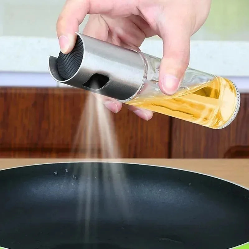 Glass Oil Spray Bottle for Cooking – 100ml Olive Oil Sprayer Mister for BBQ, Grilling, Baking & Roasting