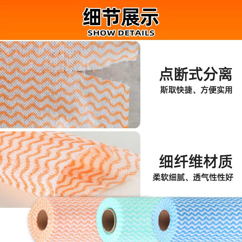 Washable Disposable Kitchen Cleaning Roll, Dual-purpose Dry & Wet, 50 Eco-Friendly Reusable Wipes for Kitchen & Household Use