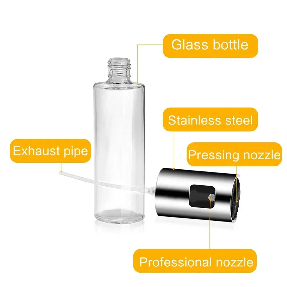 Glass Oil Spray Bottle for Cooking – 100ml Olive Oil Sprayer Mister for BBQ, Grilling, Baking & Roasting