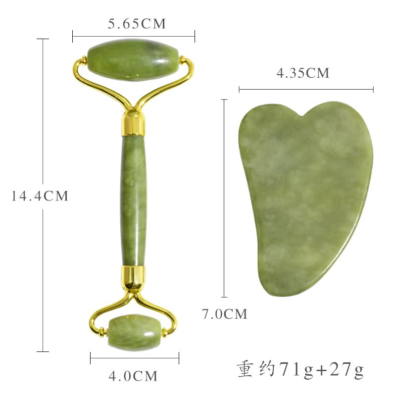 Natural Jade Roller & Gua Sha Stone Face Massager – Anti-Aging, Skin Tightening & Relaxation Tool