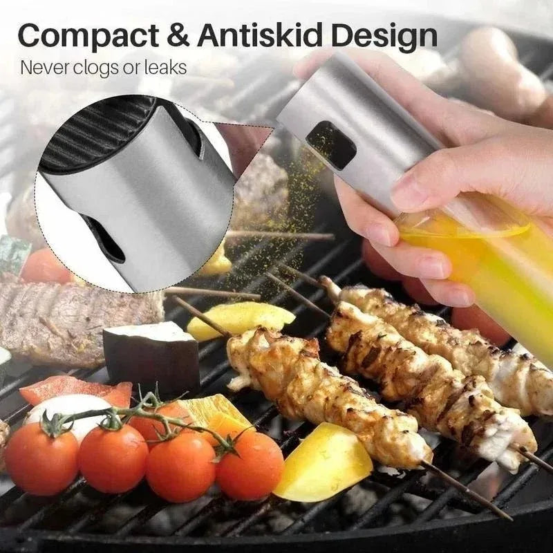 Glass Oil Spray Bottle for Cooking – 100ml Olive Oil Sprayer Mister for BBQ, Grilling, Baking & Roasting