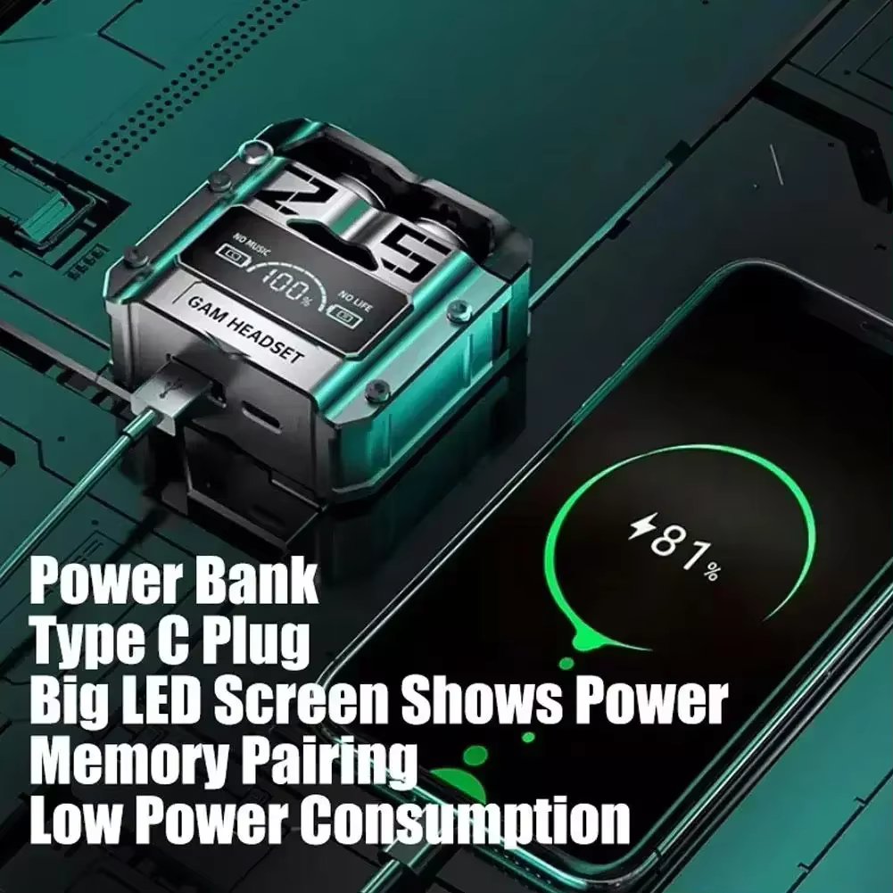 M25 Bluetooth Wireless Earbuds | LED Display | Touch Control | Noise Reduction