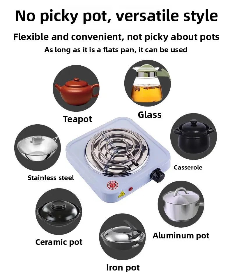 Multifunctional 1000W Electric Furnace Hot Plate – Portable Electric Stove for Cooking, Sand Casting Tray, Easy Clean Countertop Burner