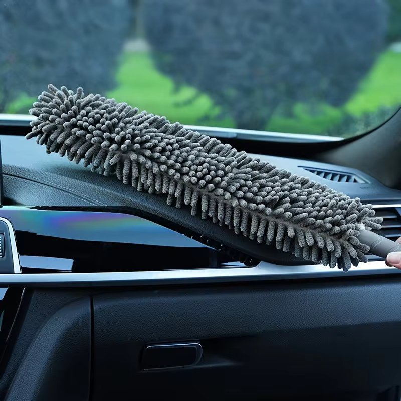 Cross-Border Temu Household Extendable Feather Duster – Lint-Free, Retractable & Curved Chenille Dust Sweeper | High Reach, Ceiling Fan, and Microfiber Brush Dust Cleaner