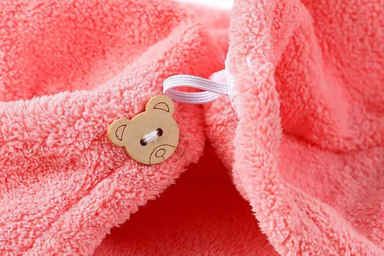 Microfiber Hair Drying Towel Wrap – Quick Dry Super Absorbent Bath Hat for Women & Girls – Soft, Lightweight & Secure Fit with Button