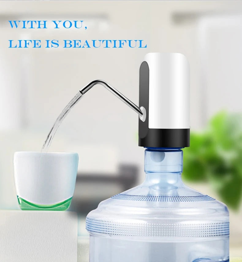 USB Rechargeable Electric Water Dispenser Pump – Portable Automatic Drinking Water Bottle Pump with Stainless Steel & Silicone Tube for Home, Office, Outdoor Use