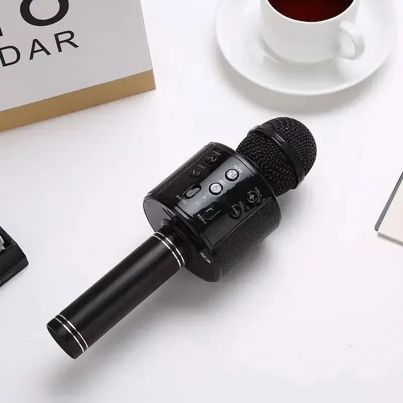 Rechargeable Bluetooth Microphone with Built-in Speaker & Voice Changer – Portable Wireless Mic for Kids & Adults, High-Quality Sound, USB/SD/AUX Supported, Durable Aluminum Alloy Build