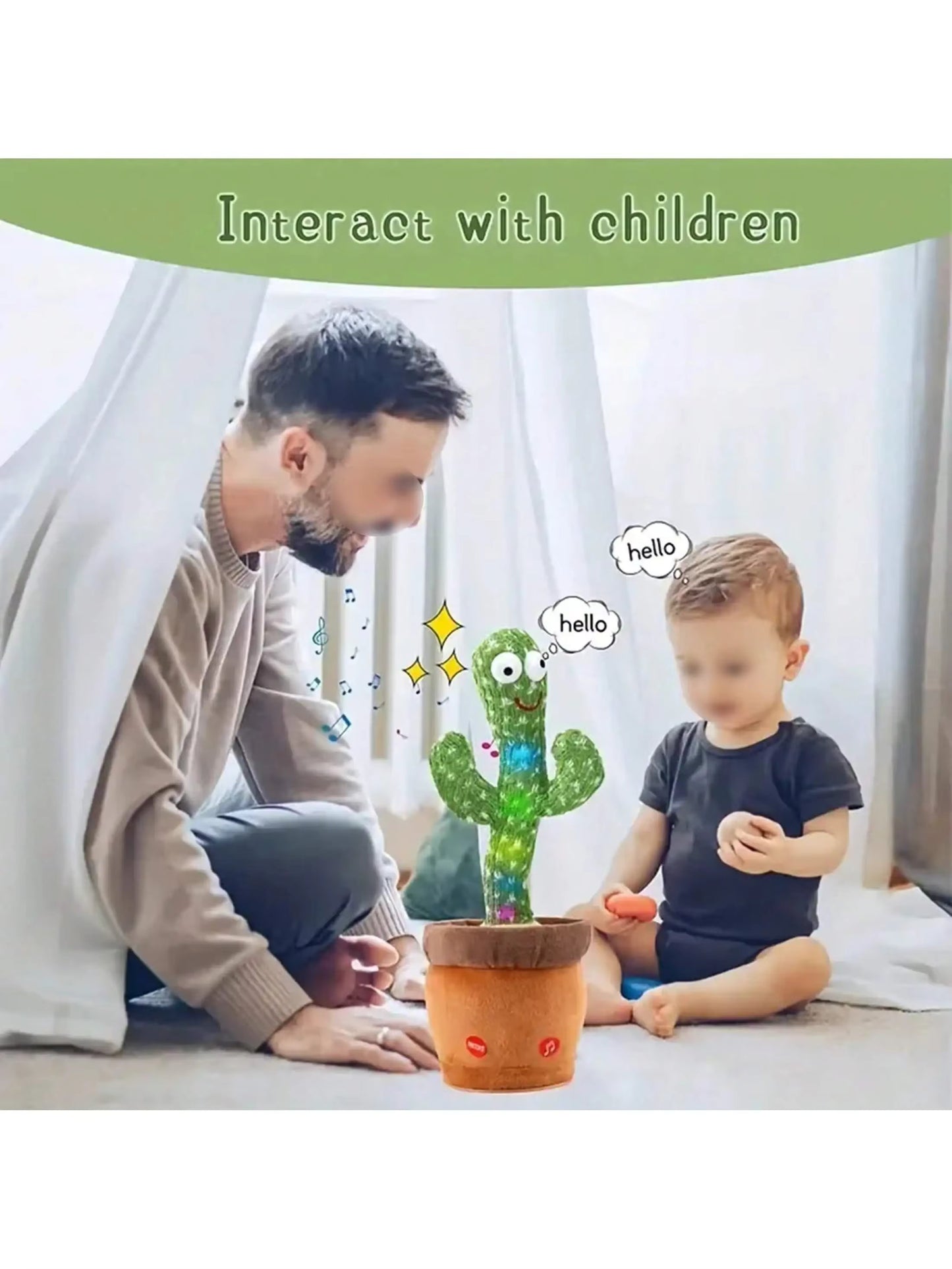 Kids Talking Cactus Plush Toy with Recording & Interactive Features | Fun & Educational Gift