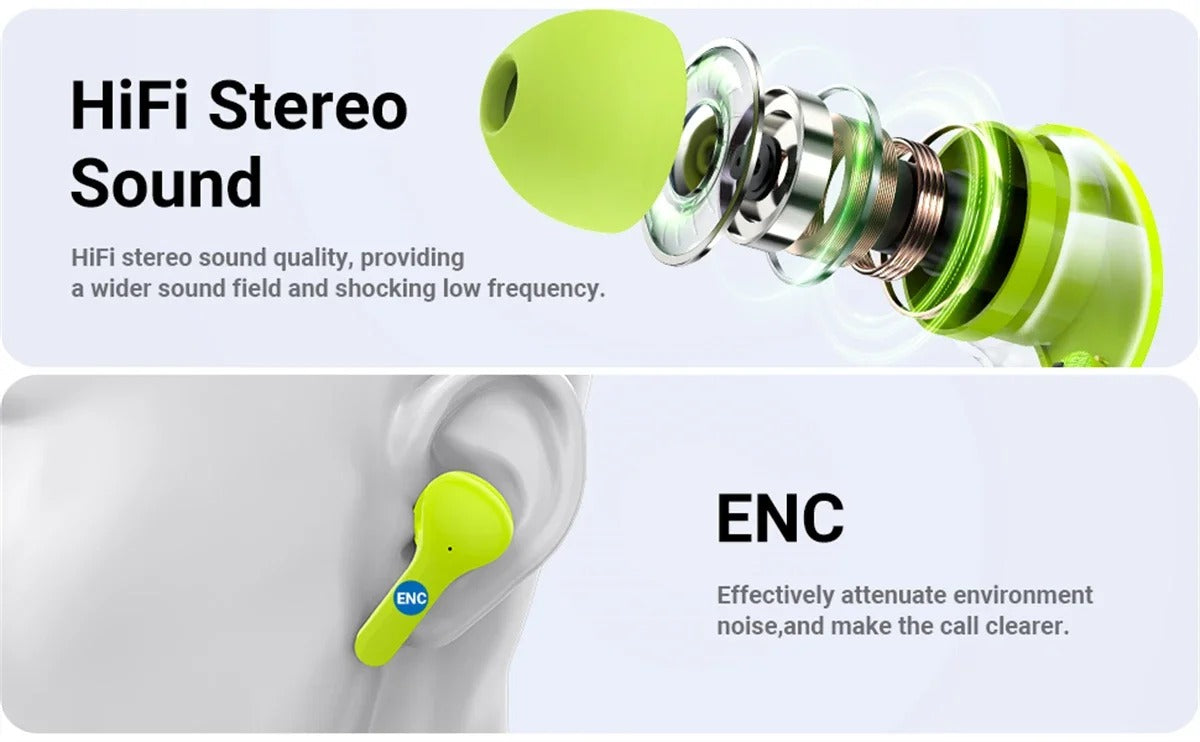 AIR31 TWS Bluetooth Earbuds with LED Digital Display – HiFi Stereo Sound, ENC Noise Reduction, Wireless In-Ear Headphones for Xiaomi, Huawei, iPhone with Fast Charging, Long Battery Life & Portable Charging Case