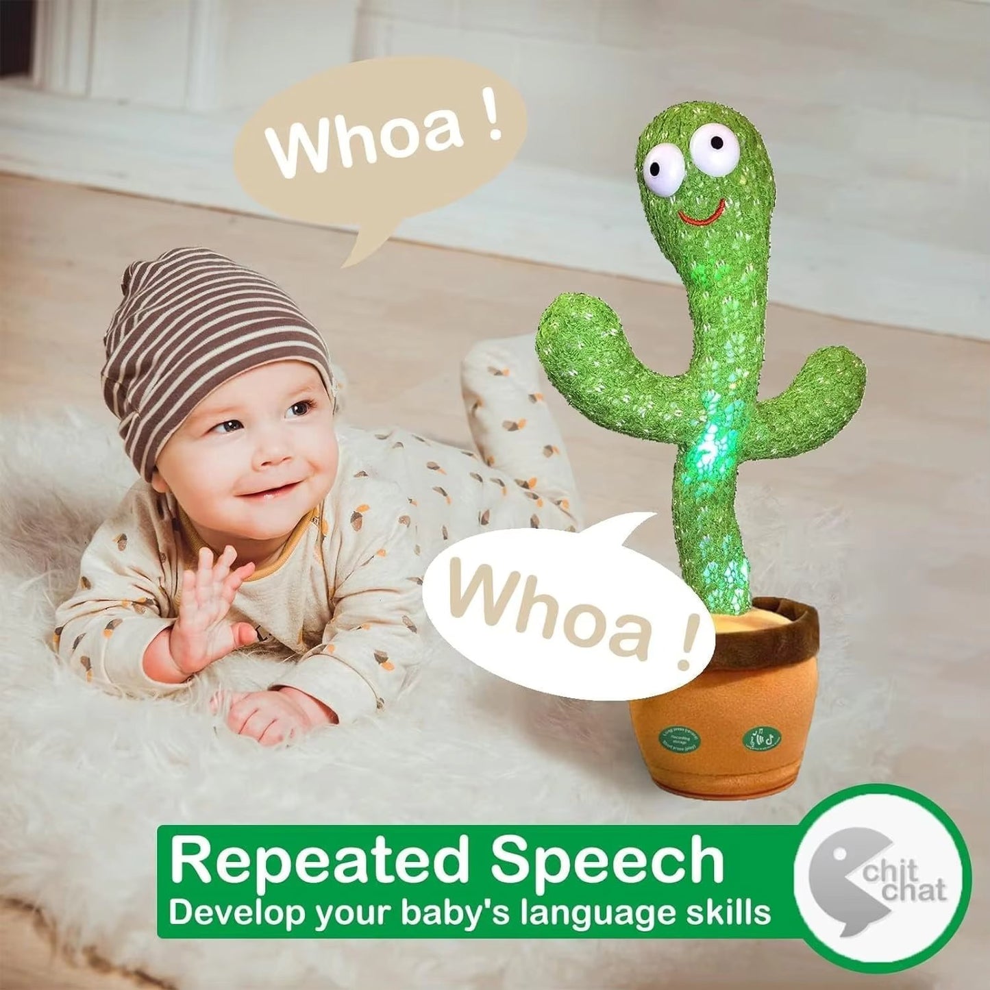 Kids Talking Cactus Plush Toy with Recording & Interactive Features | Fun & Educational Gift