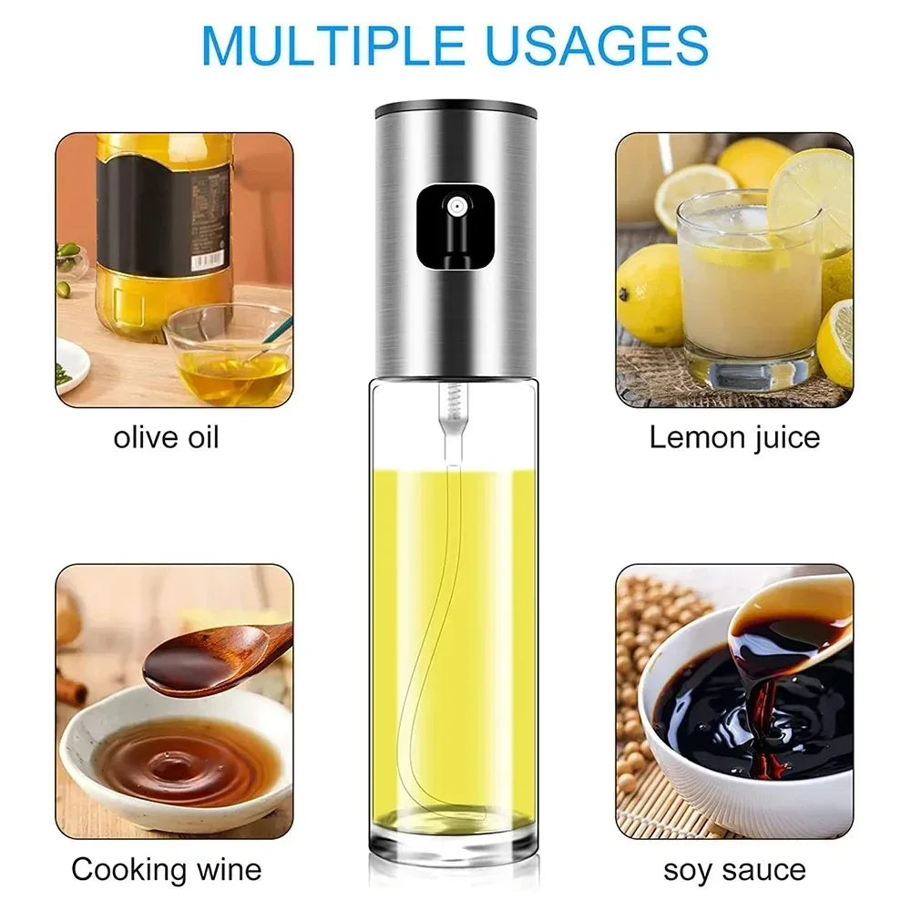 Glass Oil Spray Bottle for Cooking – 100ml Olive Oil Sprayer Mister for BBQ, Grilling, Baking & Roasting