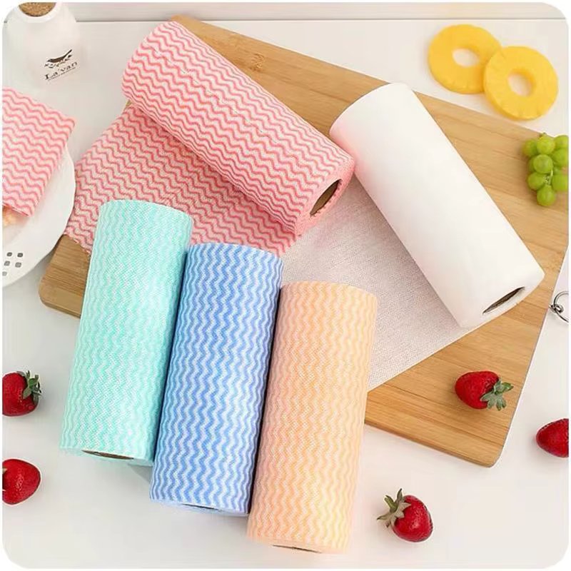 Washable Disposable Kitchen Cleaning Roll, Dual-purpose Dry & Wet, 50 Eco-Friendly Reusable Wipes for Kitchen & Household Use
