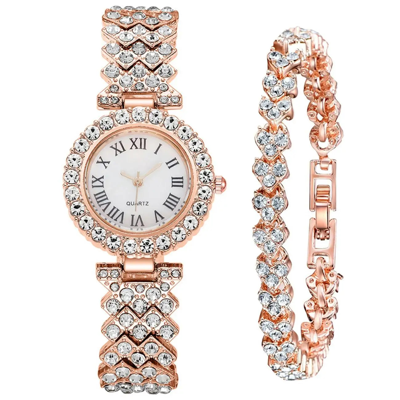 Network explosion models alloy full diamond women's fashion watches simple Roman numerals three-hand quartz wristwatch spot