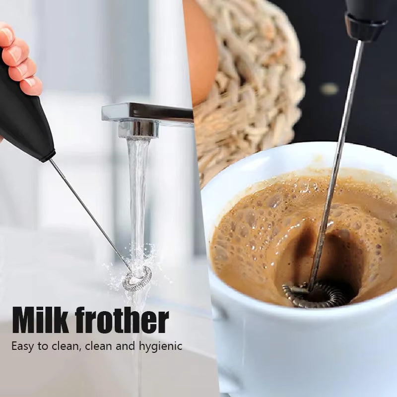 Handheld Electric Milk Frother, Mini Coffee Foamer, Egg Beater & Cappuccino Stirrer