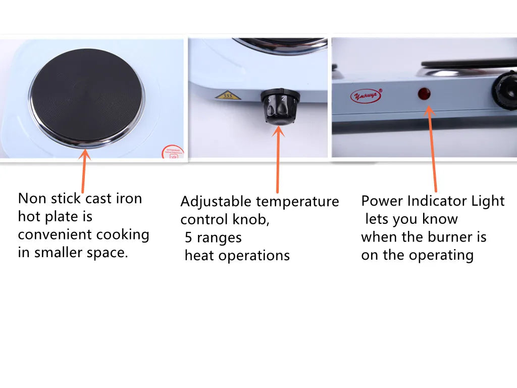 Multifunctional 1000W Electric Furnace Hot Plate – Portable Electric Stove for Cooking, Sand Casting Tray, Easy Clean Countertop Burner