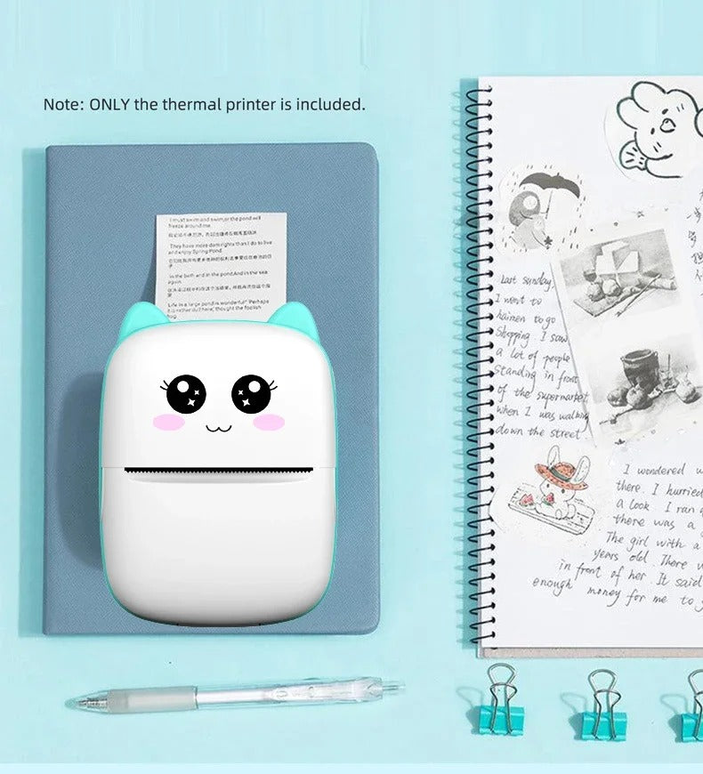 Portable Mini Bluetooth Thermal Printer for Android & iOS – Wireless Mobile Photo Printer with Paper Rolls, 203dpi High Resolution