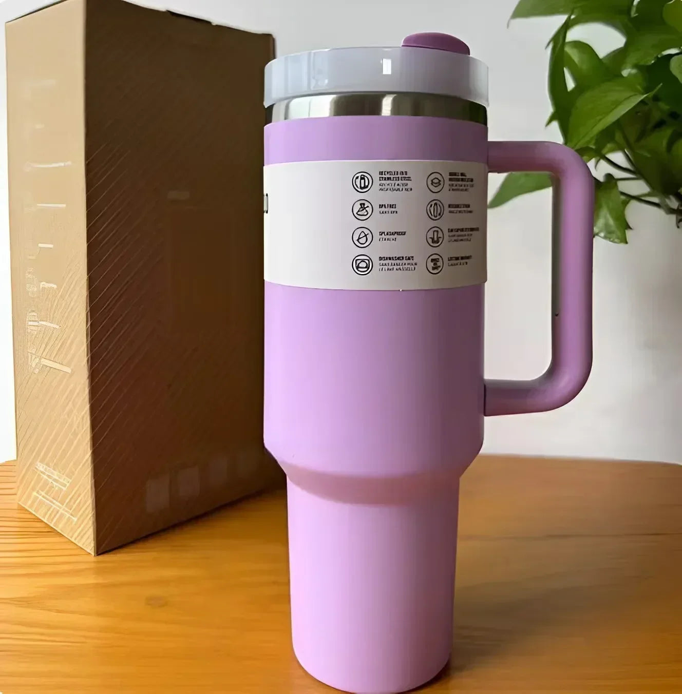 Stainless Steel Thermal Coffee Cup with Straw & Handle – Vacuum Insulated Travel Mug for Hot & Cold Drinks
