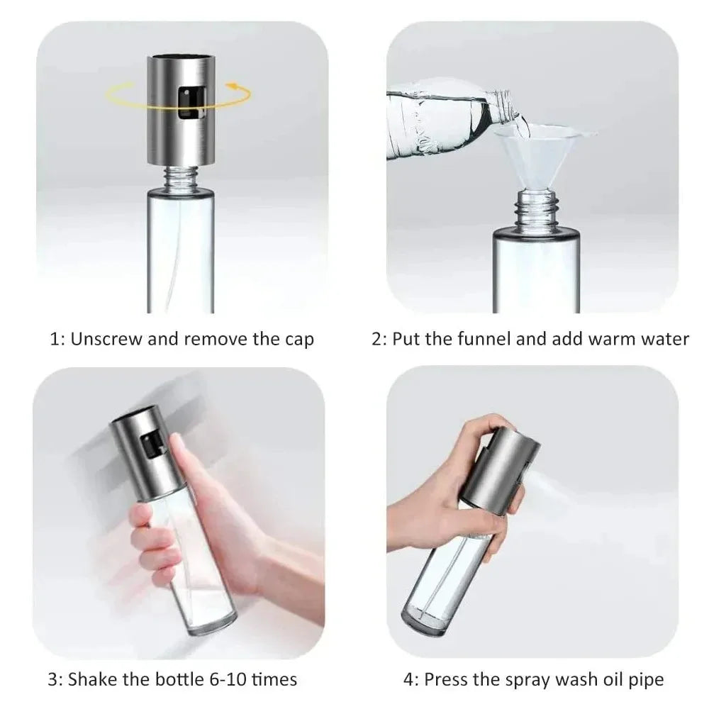 Glass Oil Spray Bottle for Cooking – 100ml Olive Oil Sprayer Mister for BBQ, Grilling, Baking & Roasting