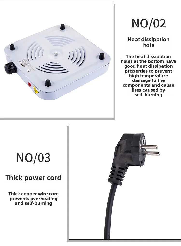 Multifunctional 1000W Electric Furnace Hot Plate – Portable Electric Stove for Cooking, Sand Casting Tray, Easy Clean Countertop Burner