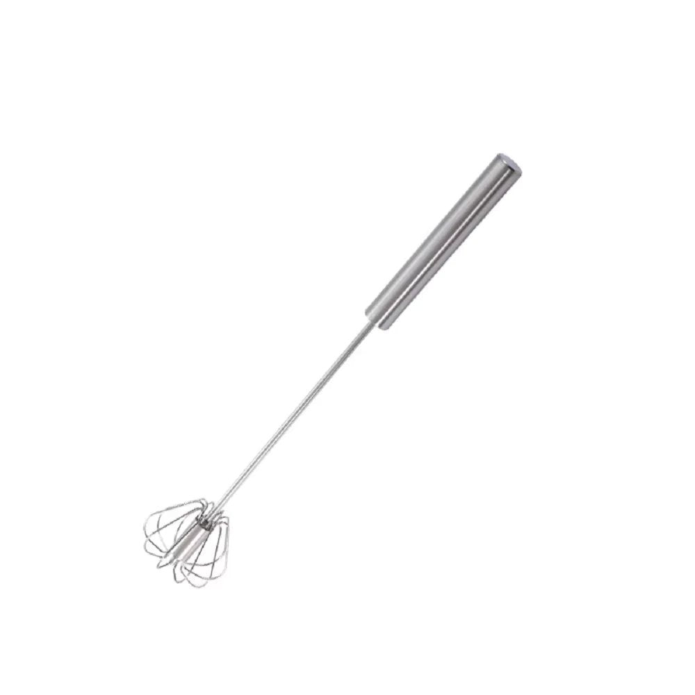 Semi-Automatic Egg Beater, Stainless Steel Hand Whisk, Self-Turning Manual Mixer for Baking & Cooking