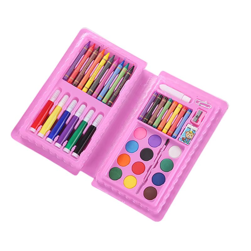 42-Piece Kids' Art Set | Watercolor Pens, Crayons & Colored Pencils