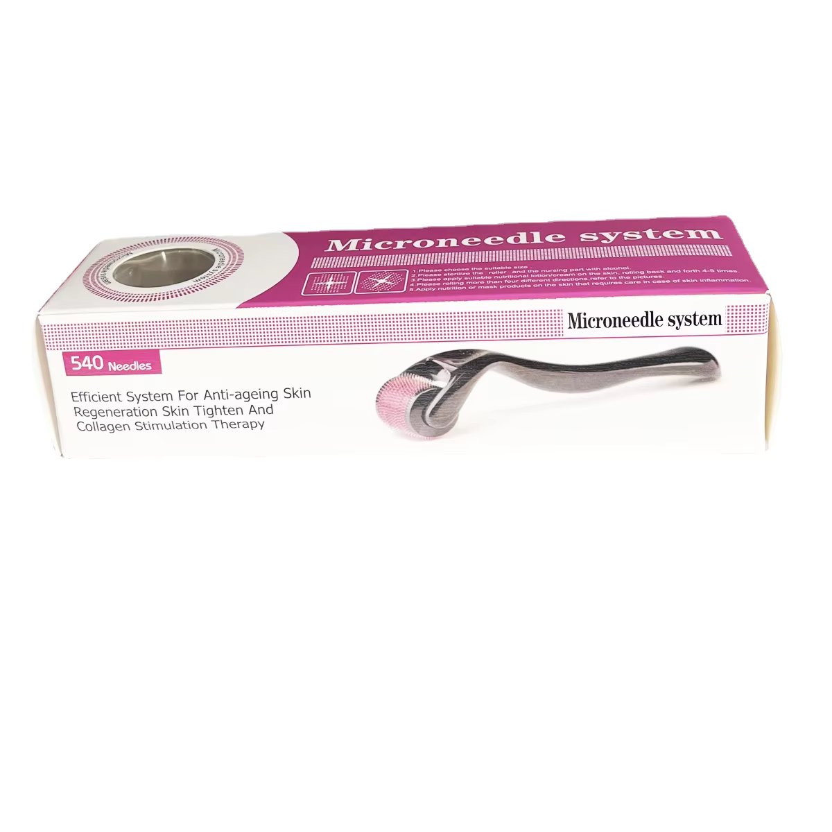 540 Derma Roller Micro Needle for Hair Growth & Beard Growth – Skin Care Tool for Acne Scars, Wrinkle Removal, Stretch Marks, and Facial Rejuvenation – Titanium Microneedling Roller for Men & Women