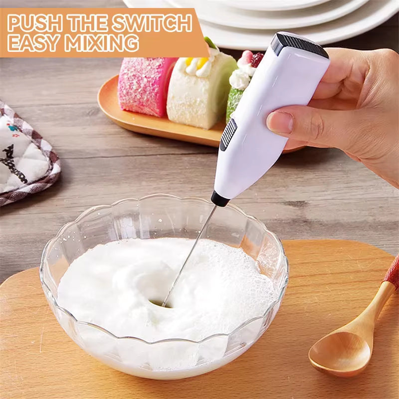 Handheld Electric Milk Frother, Mini Coffee Foamer, Egg Beater & Cappuccino Stirrer