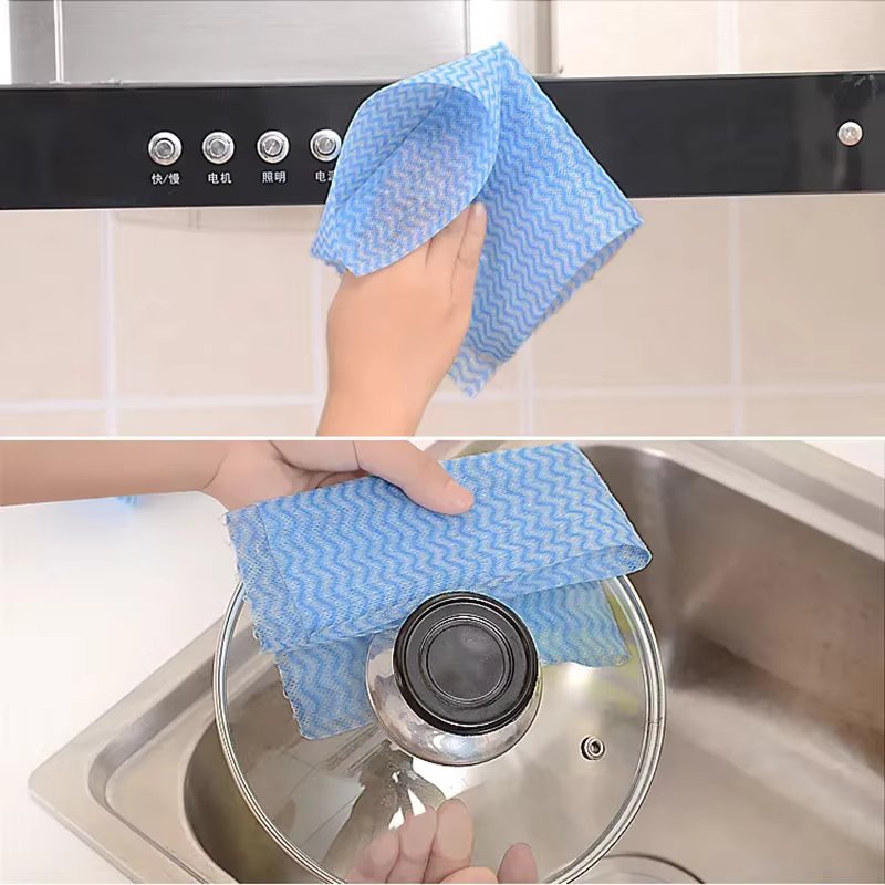 Washable Disposable Kitchen Cleaning Roll, Dual-purpose Dry & Wet, 50 Eco-Friendly Reusable Wipes for Kitchen & Household Use
