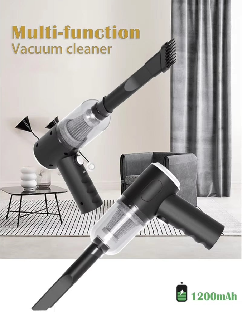 3 in 1 Wireless Car Vacuum Cleaner – USB Charging, 1200mAh, 9000Pa Suction Power, Mini Handheld Wet & Dry Cleaner for Vehicle & Home